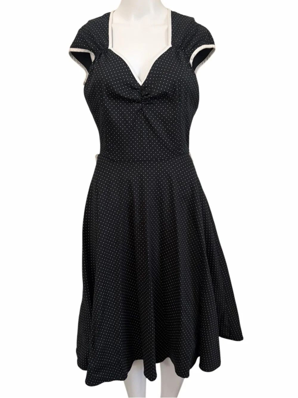Pinup Couture Classic Black Polka Dot Fit-and-Flare Dress Size Medium